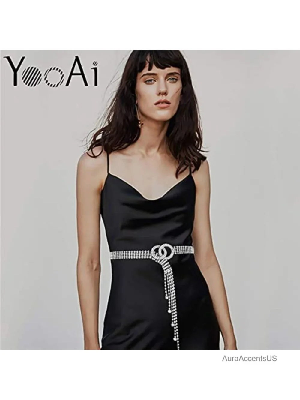 Rhinestone Chain Belt Crystal Waist Belt for Dresses Wedding